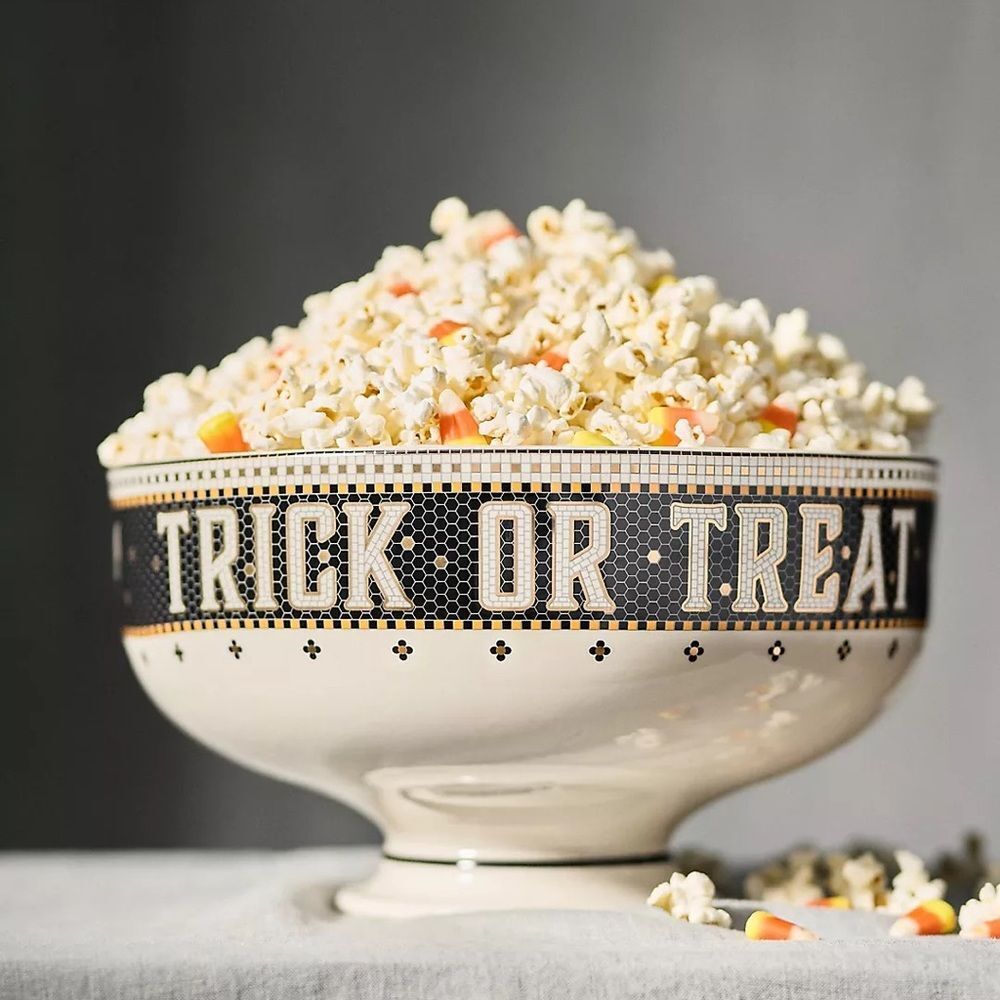 Anthropologie Sold Out Bistro Tile Stoneware Candy Bowl: Halloween Edition